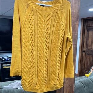 Mustard Cable Knit Sweater